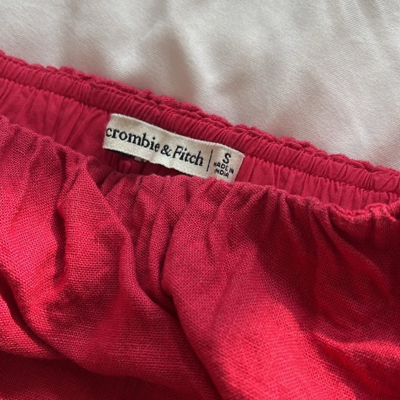 Abercrombie & Fitch One-Shoulder Linen-Blend Top S - Picture 5 of 6